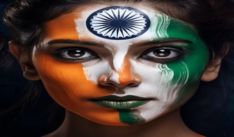 Indian flag-Indian Girl