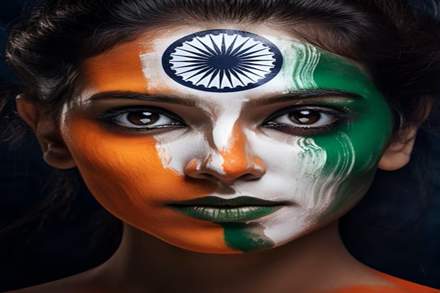 Indian flag-Indian Girl