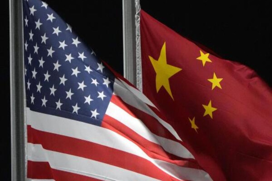 US-China Flags
