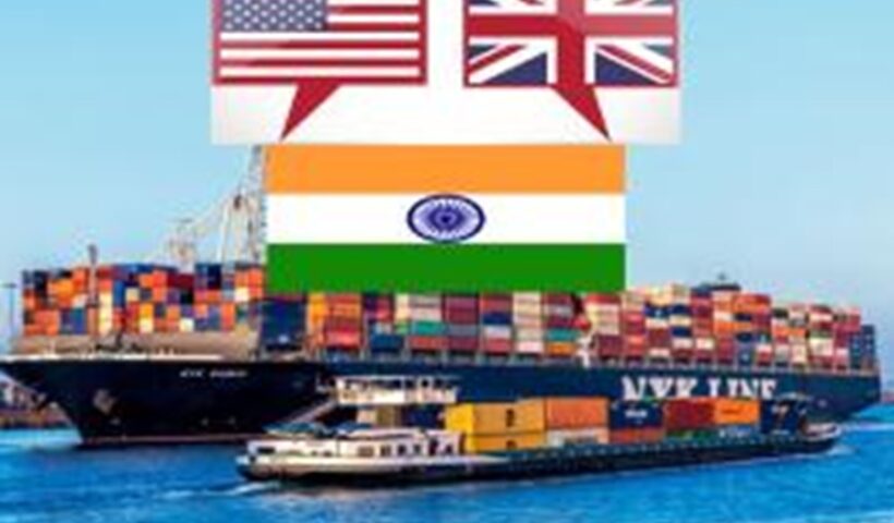 India-US-Britain Flags